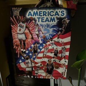Vintage 1992 STARLINE Basketball Team USA Collage Sealed Poster